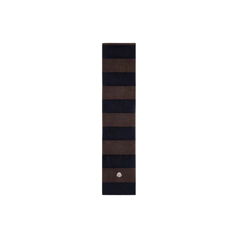 Moncler Cotton Knit Scarves Men's Blue-0