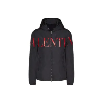 Valentino Windbreaker Jackets Men Black