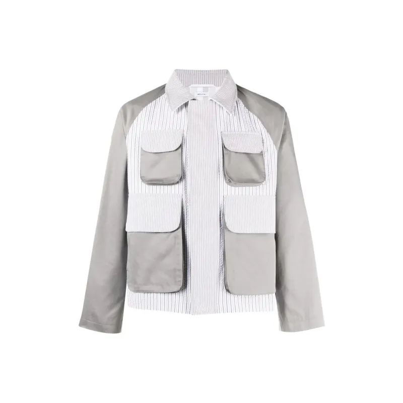 THOM BROWNE Pocket Detailed Striped Jacket-0
