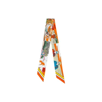 HERMES Silk Scarves Women's Orange