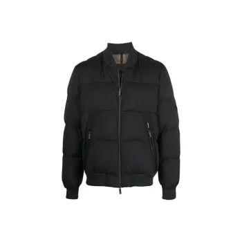 Moncler FW21 Solid Color Baseball Collar Down Jacket Men's Black