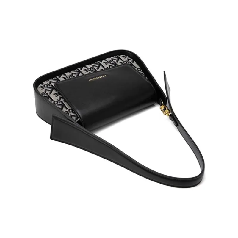 CLEVER& KETCH PU Underarm Crossbody Bag, Shoulder Bag Women's Black/Ecru/Brown-4
