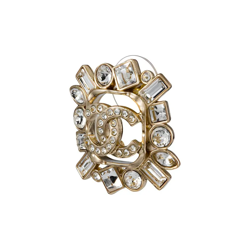CHANEL Stud Earrings Women's Gold-1