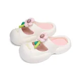 7446-2 White, 3D Effect Pink Flower