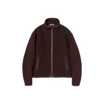 Auralee Double Cloth Heavy Wool Pile Zip Blouson
