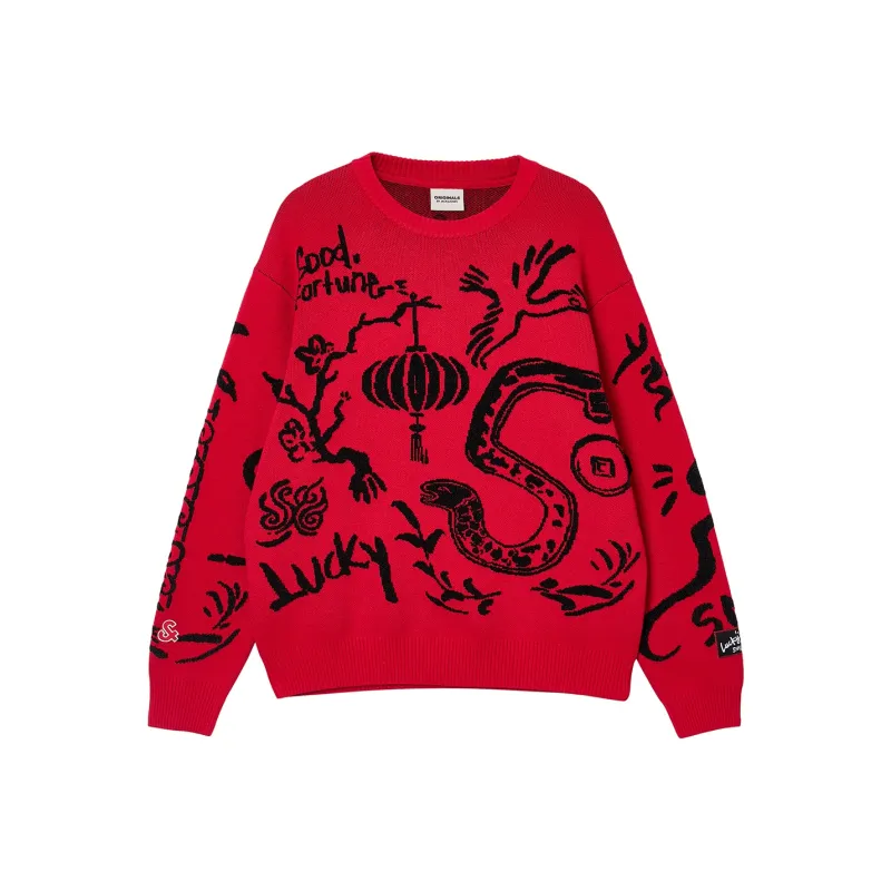 JACK JONES· x CNY Knitwear Unisex Red-0