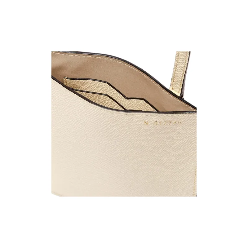 Valextra Calfskin Shoulder Bag, Crossbody Bag Card Holder Women's White-4