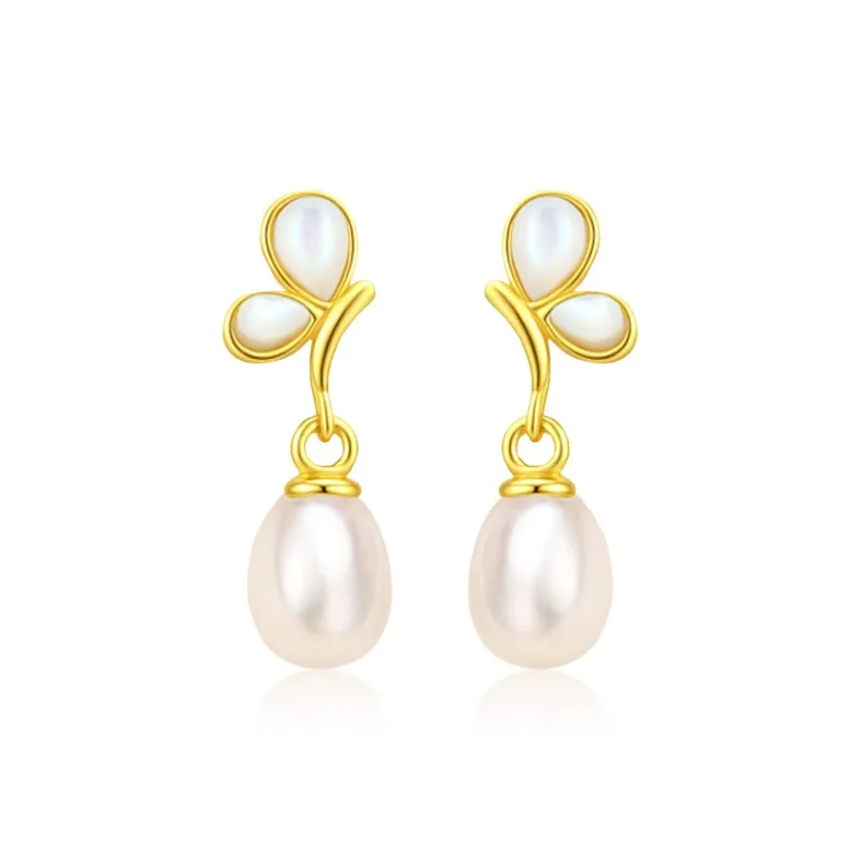 Central Fashion Pearl Earrings Women's-5