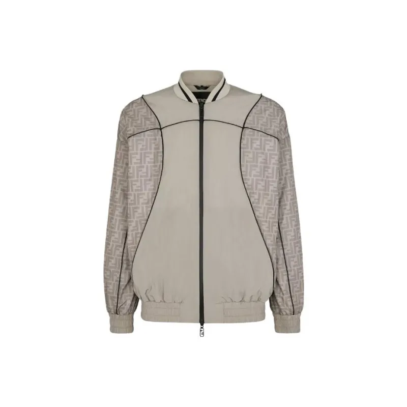 FENDI Logo Printed Zip Up Jacket-0