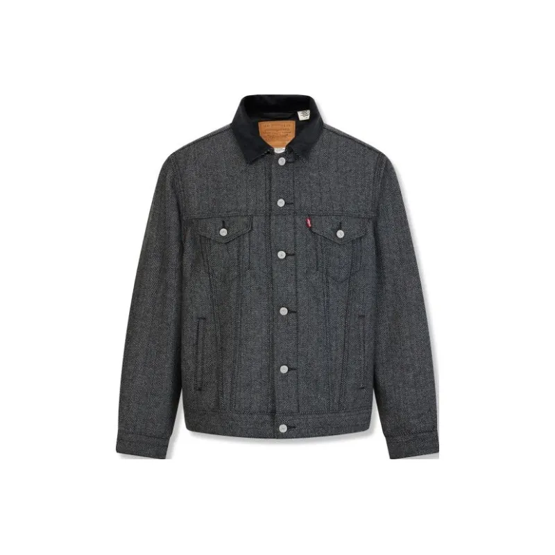 Levis Denim Jackets Men Dark Gray-0