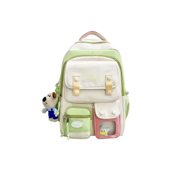 OUZIHUANG Nylon Backpack Women's Green/Blue/Brown/Black