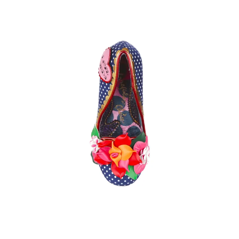 IRREGULAR CHOICE Canary Cabaret Wedge Heel High Heels 14cm Women's Blue-4