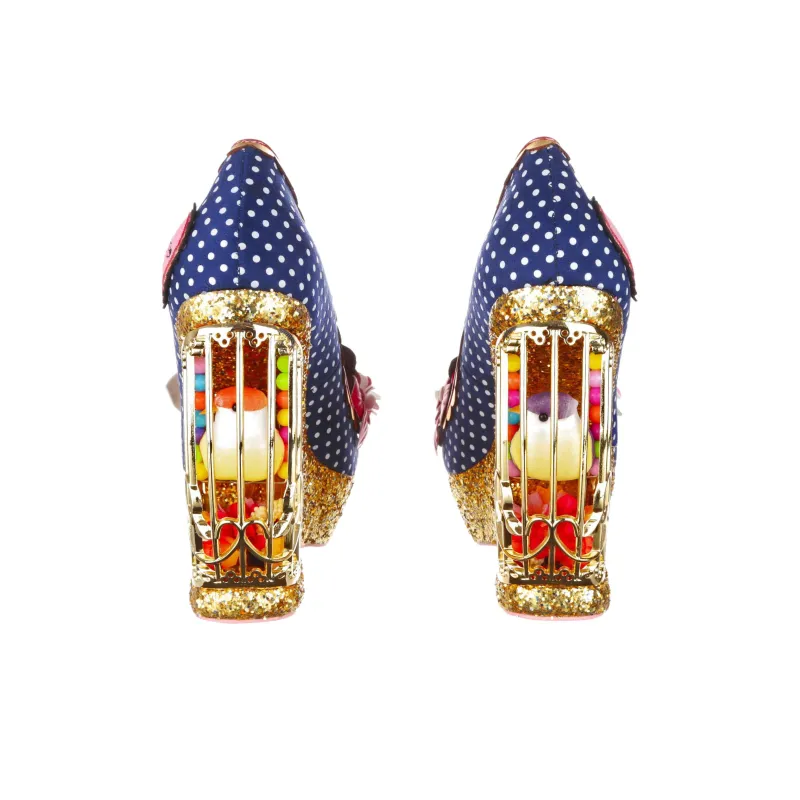 IRREGULAR CHOICE Canary Cabaret Wedge Heel High Heels 14cm Women's Blue-5