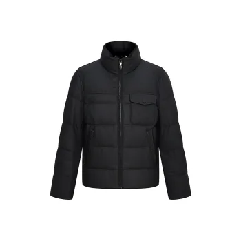 RARE Leather Jacket With Down Men's Black