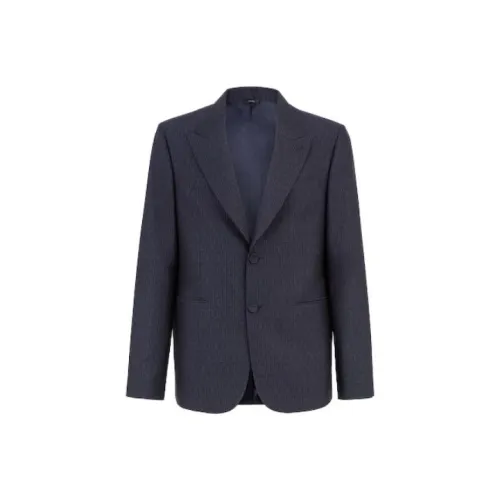 FENDI Ff Stripes Motif Jacquard Single Breasted Jacket