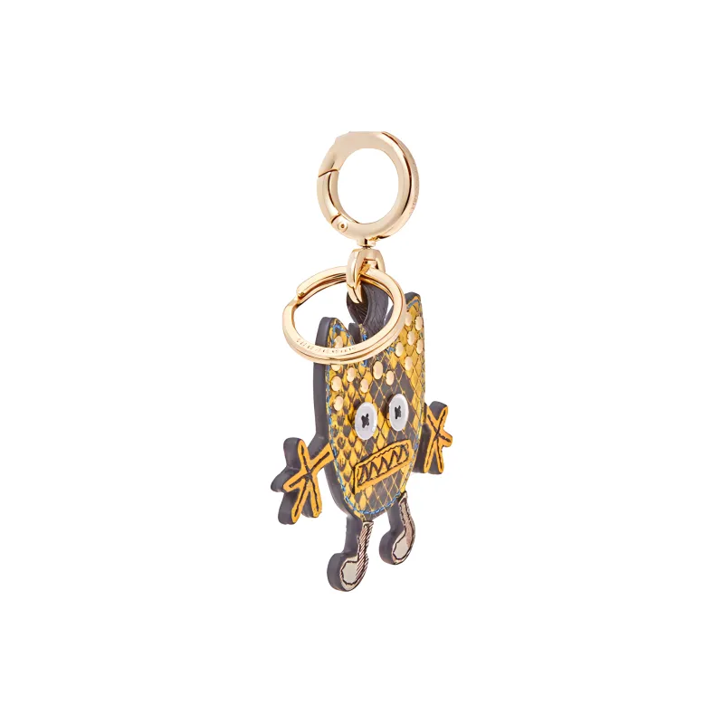 Burberry Leather Polyester Polyurethane PVC Keychains Men's Gold-1