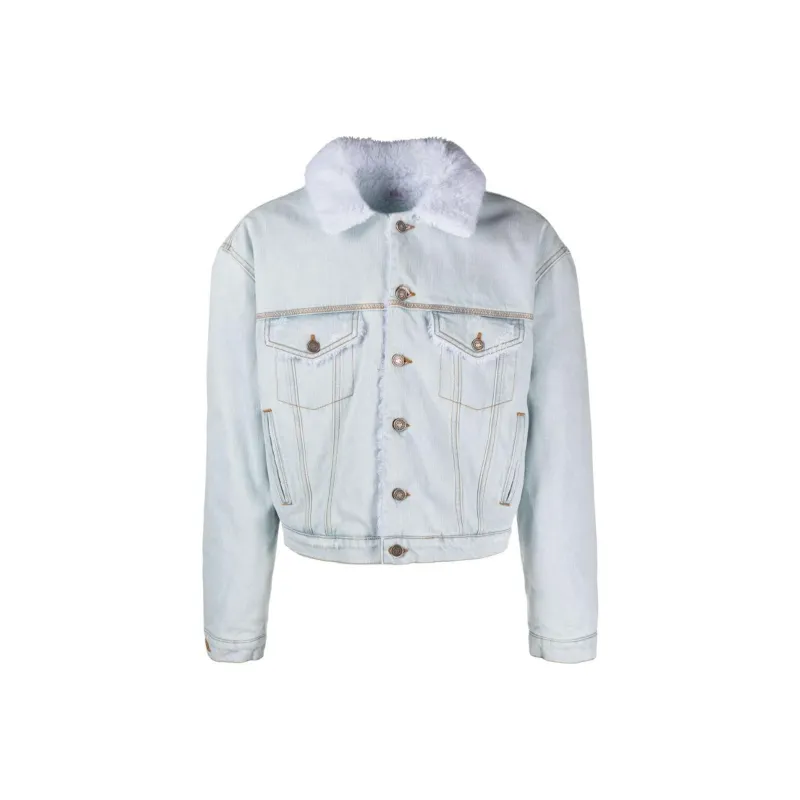 ERL Faux fur Collar Denim Jacket-0