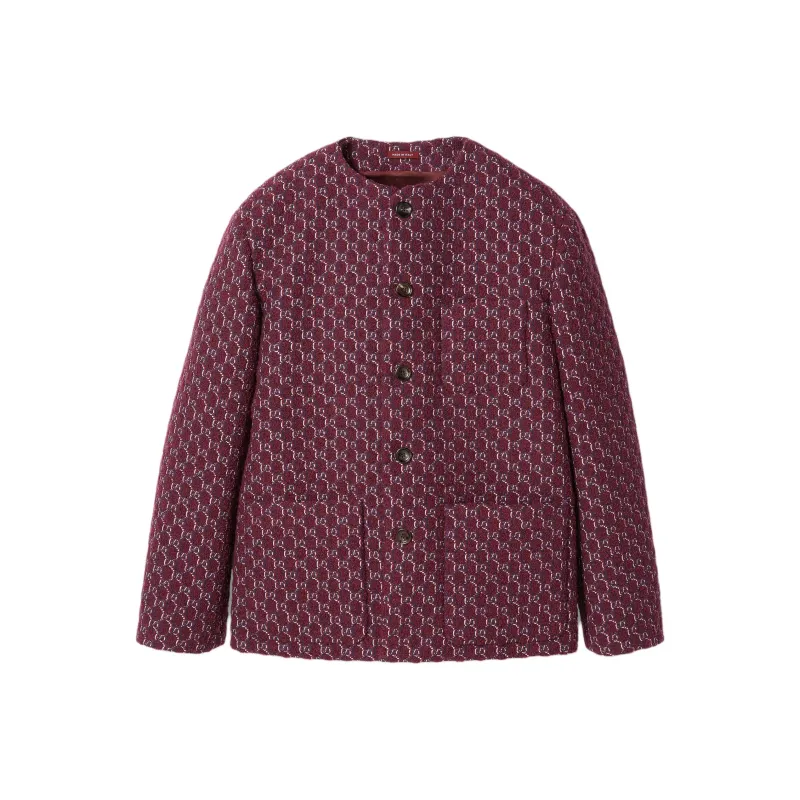 GUCCI Jackets Coats Unisex Burgundy Red-0