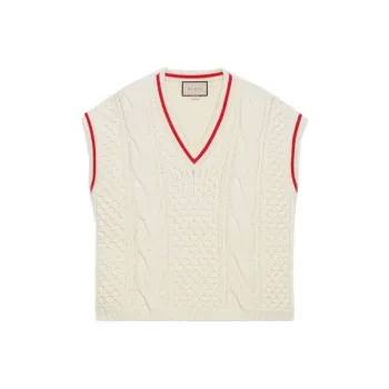 GUCCI Wool Cable Knit Vest