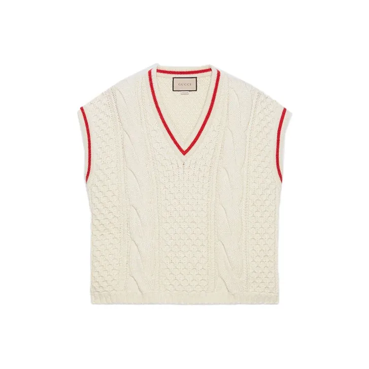 GUCCI Wool Cable Knit Vest-0