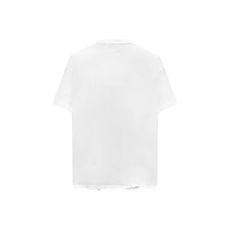 Askyurself Short Sleeved T Shirt Unisex Distressed White-1