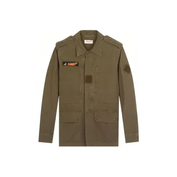 SAINT LAURENT Denim Jacket Men's Army Green
