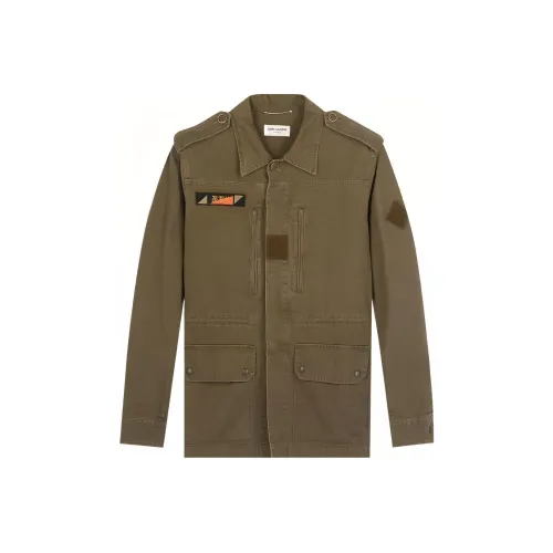SAINT LAURENT Denim Jacket Men's Army Green