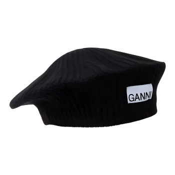 GANNI Recycled Wool Berets Women's Black Multicolor