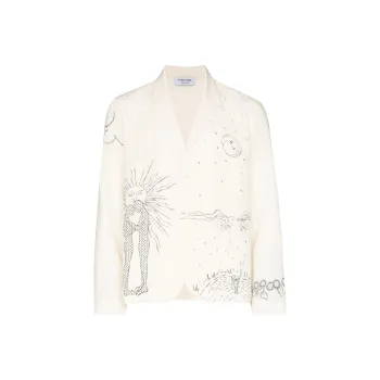Marine Serre Business Suits Men Ecru