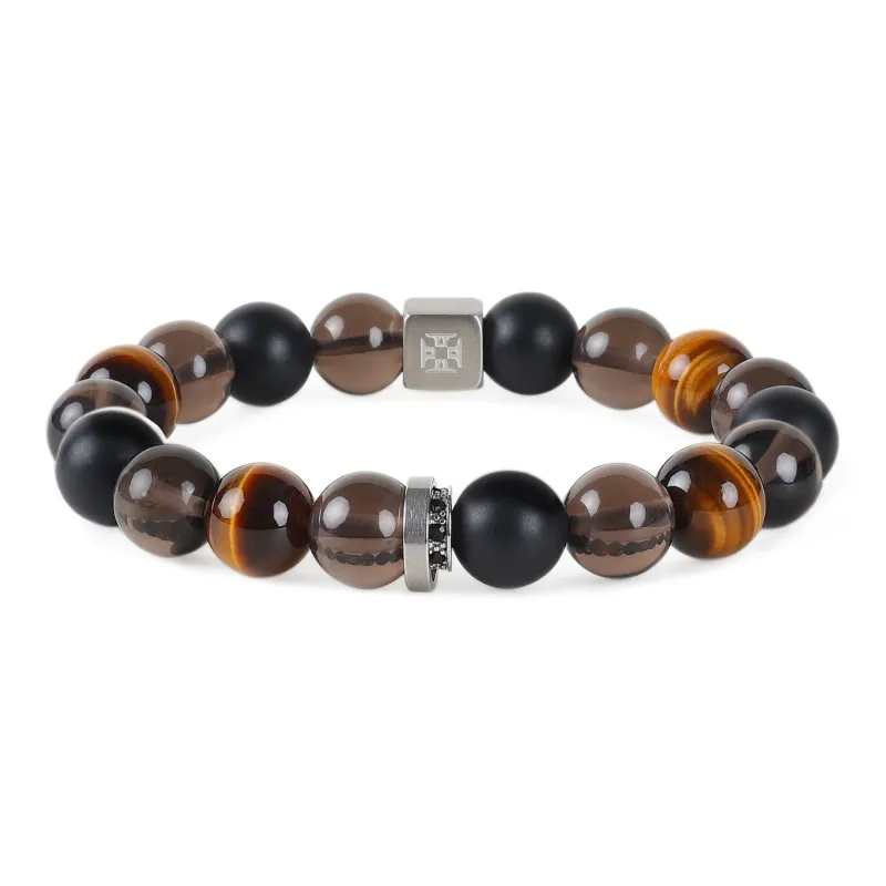 FOUNDIN Natural Tiger's Eye Stone Bracelets Unisex-0