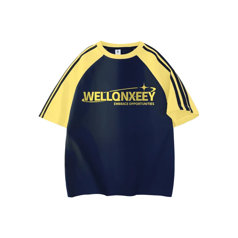 Qnxeey T Shirt Unisex Black & White With Gray Sleeves-2