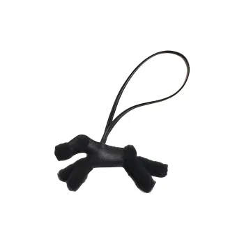 HERMES Merino Wool Milo Wool Pendants Women's Black