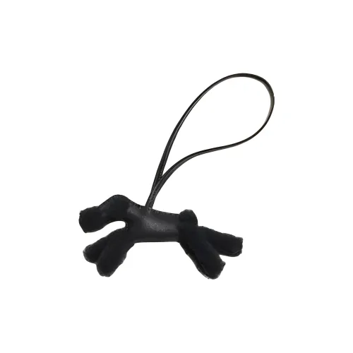 HERMES Merino Wool Milo Wool Pendants Women's Black