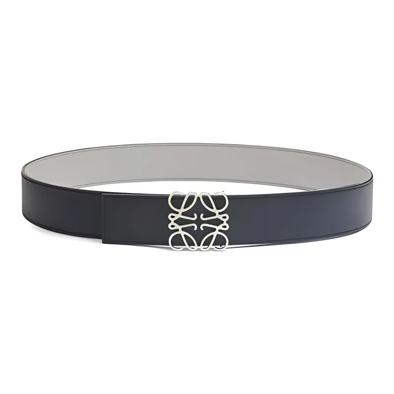 LOEWE Leather Belts Men's Gray Width  4cm-1