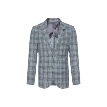LIU·JO UOMO Business Suit Men's Blue Plaid