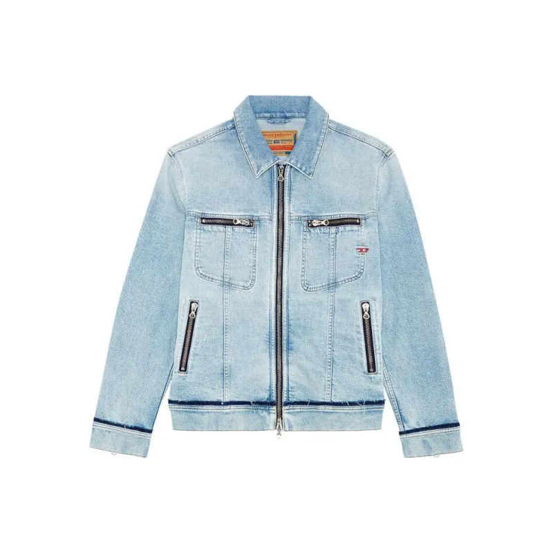 DIESEL Rehab Denim Denim Jackets Men Light Blue-0