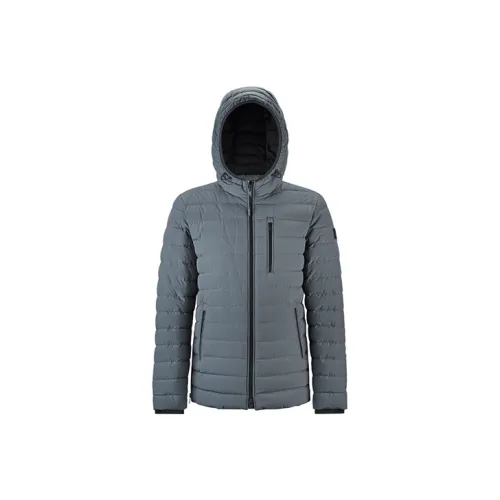 Moose Knuckles FW21 Solid Color Hooded Down Jacket Men's Gray