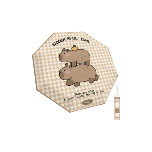 ZHIYU Umbrellas Cute Cartoon Checkerboard Good Looking Male And Female Students, Easy To Carry, Windproof