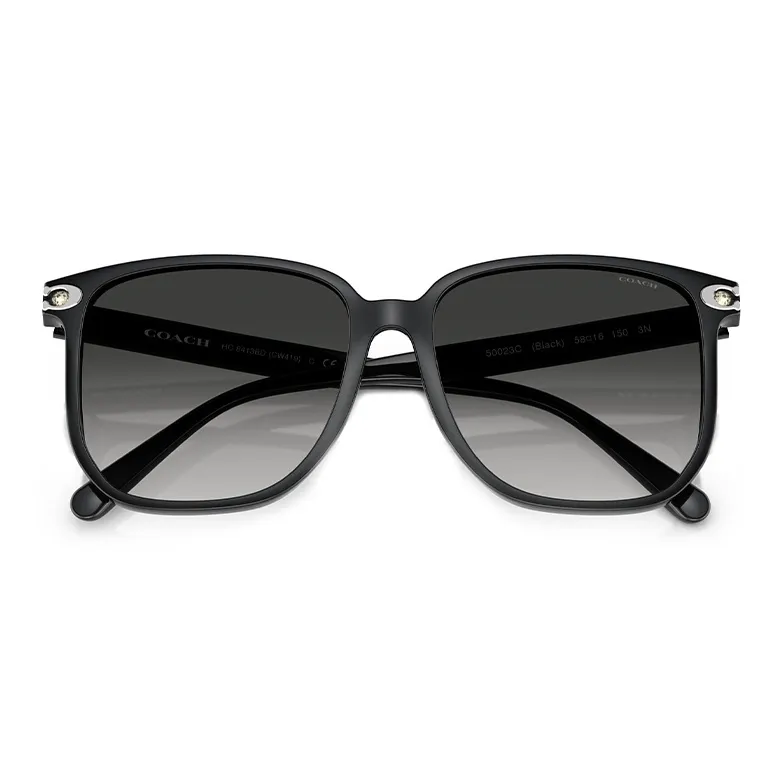 COACH Injection Molded Square Sunglasses Women's Black-4