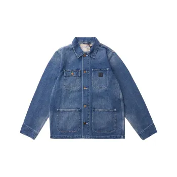 TEKABLU FW22 Suit Collar Loose Fit Straight Long-Sleeved Denim Jacket Men's Denim Blue