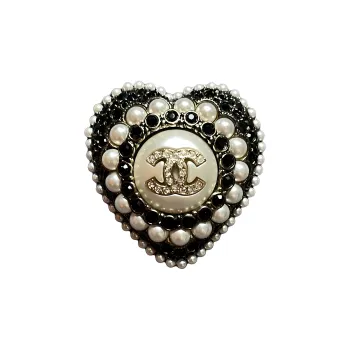 CHANEL 2000s Cc Pearl embellished Brooch