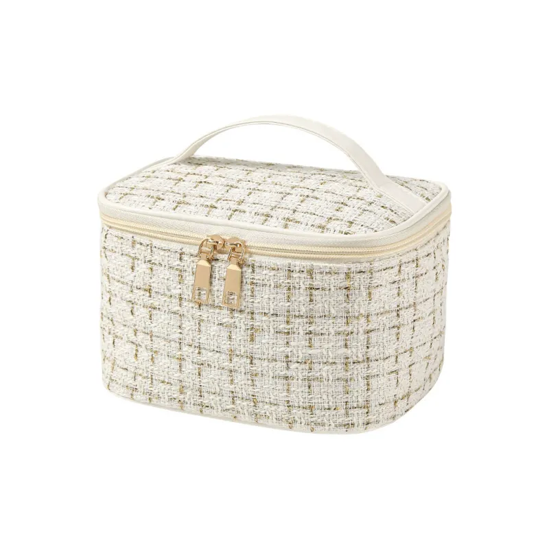 Suiyiie Ins Makeup Bag Portable Travel Chanel Inspired Makeup Bag Cosmetics Large Capacity Storage Bag-0