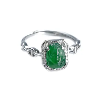 WENFUGE Bean Type Jadeite Rings Unisex