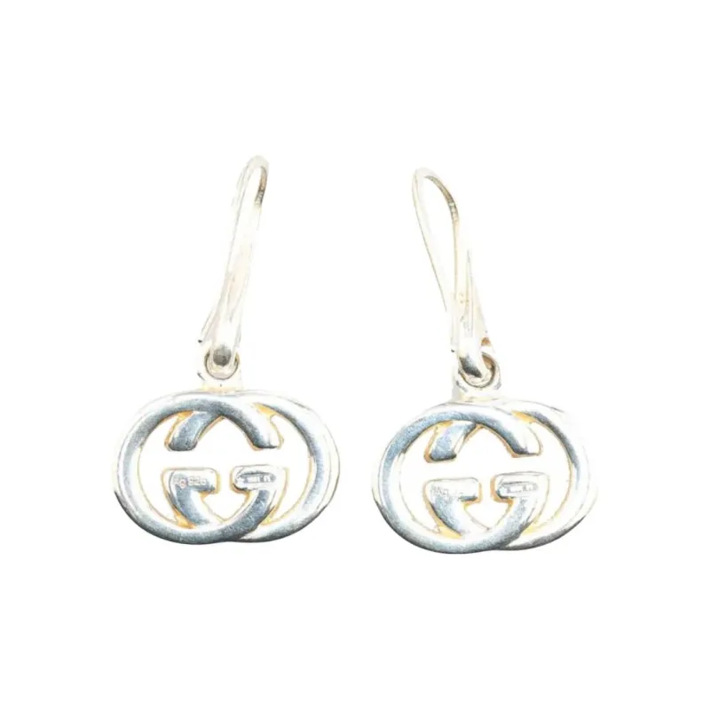 GUCCI 2005 2015 Interlocking G Drop Hook Earrings-0