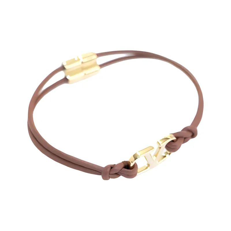 Valentino Leather Wristbands Men's Brown-1