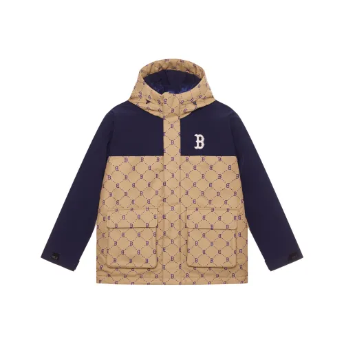 MLB MONOGRAM Collection Basic Boston Red Sox FW24 Down Jacket Unisex Light Beige