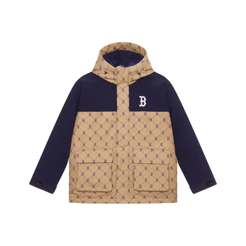 MLB MONOGRAM Collection Basic Boston Red Sox FW24 Down Jacket Unisex Light Beige-0