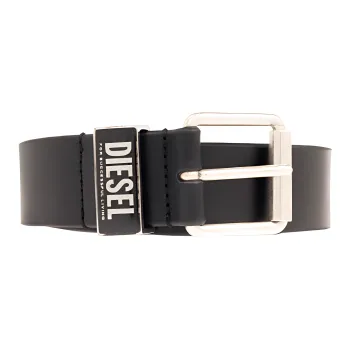 DIESEL B Glossy Logo Plaque Belt