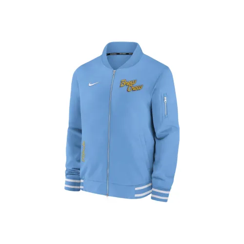 nike Rose Milwaukee Brewers Authentic Collection City Connect Game Time Men's nike Rose Mlb Full Zip Bomber Jacket