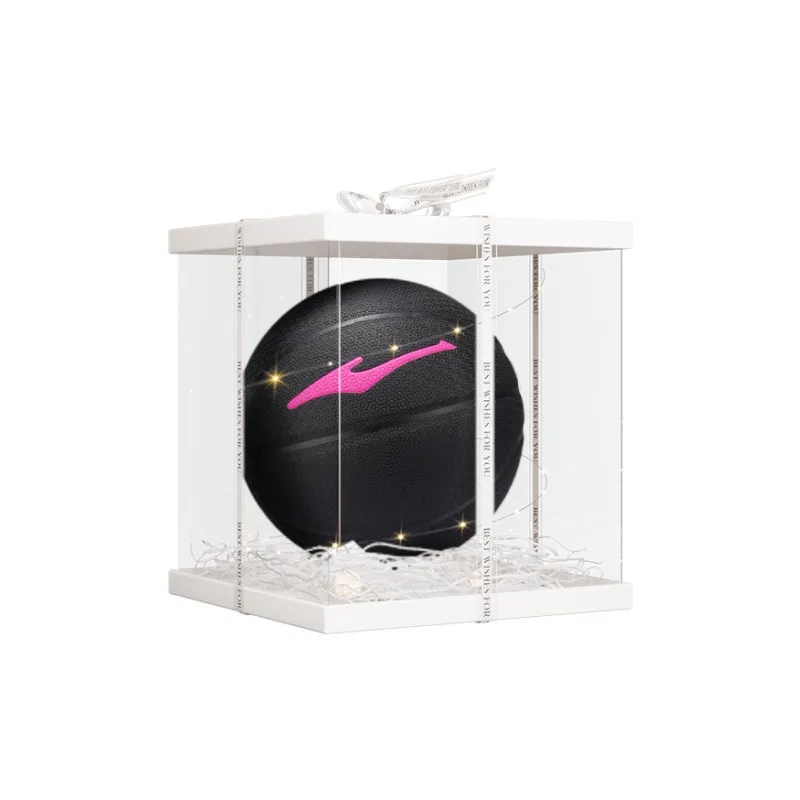 Erke Hexagonal Warriors PU Basketball Pink Black Size 7 Ball Training Competition Unisex-8